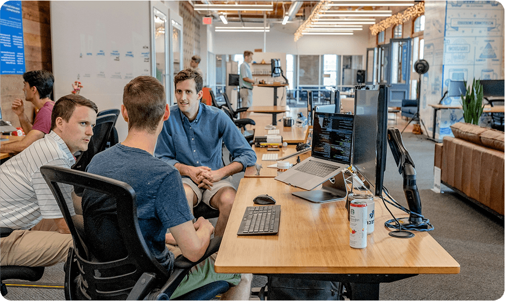 Founders discussing their startup roadmap